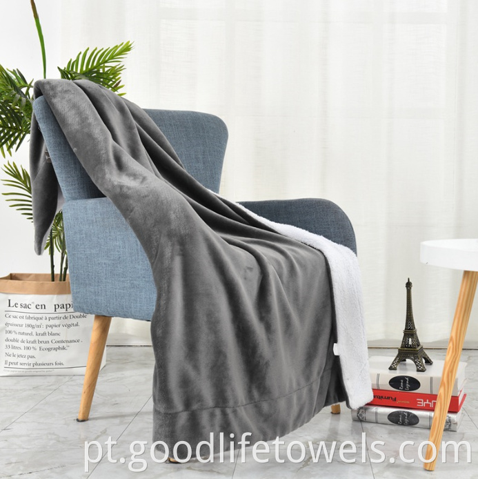 Double Flannel Sherpa Fleece Throw Blanket